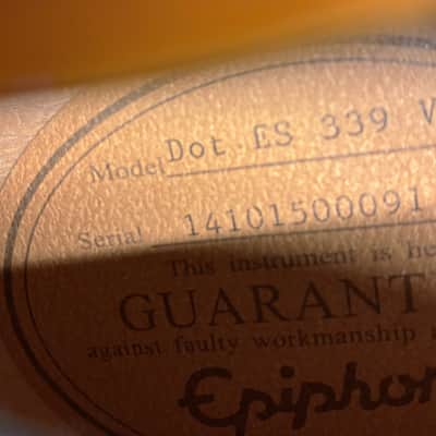 Epiphone ES-339 2014 - Vintage Sunburst image 9