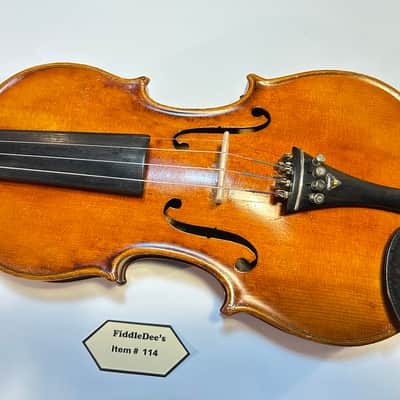 Vintage 4/4 Adult violin labeled Johan Georg Kessler 1925 - original finish with Satin Gloss Varnish image 2