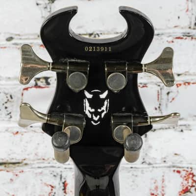 Schecter - Devil Tribal - Early 2000s Double-Cut Electric Bass Guitar - w/ Bag, Black - x3911 USED image 6