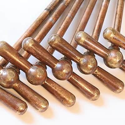 Set of (12) Ludwig DeLuxe Finish T- Rods & Claws for "Black Beauty" Bass Drum - 1928 / EIGHTEEN PHOTOS image 4
