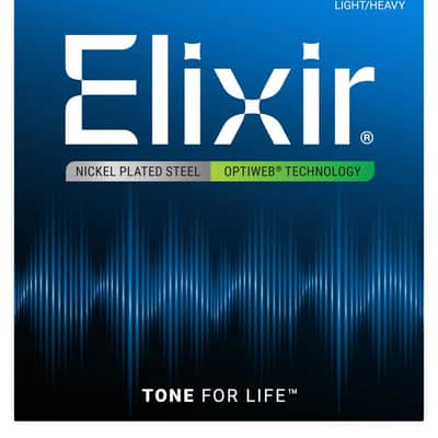 Elixir 19077 Nickel Plated Steel Electric Guitar Strings with Optiweb. Light Heavy 10-52 image 1