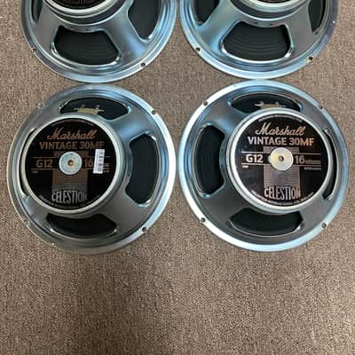 Rare - Made in UK - Marshall Celestion 70w Vintage 30 MF V30 Speakers - G12 - 16 Ohm - Set of Four - MF280 - 1960 image 1