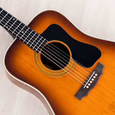 1977 Guild D-50 Bluegrass Special Vintage Dreadnought Acoustic Guitar Sunburst w/ Case, USA Westerly image 8