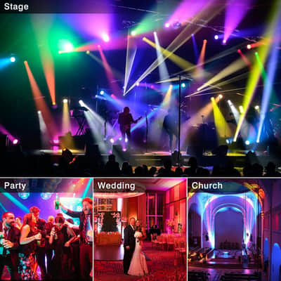LED Stage Par Lights - 36W RGB Color DJ Par Can Lights 2 Pack Sound Activated with Remote DMX Control Uplights for Events Wedding Party Christmas Halloween Music Dance Live Shows Church and Club image 3