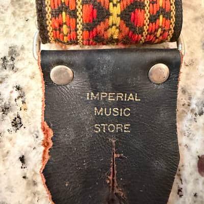 Hootennanny Ace Style Strap Imperial Music Store 60s-70s - Orangy yellow image 3