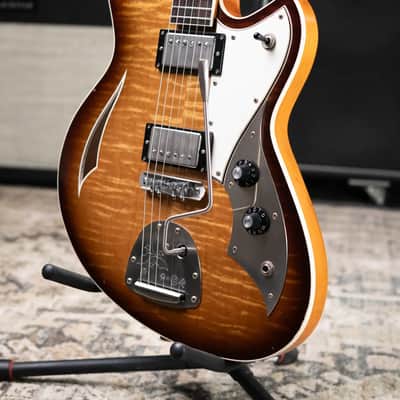 Novo Dealer Limited Miris JHH Semi-Hollow Electric Guitar - Amber Burst with Gig Bag image 4