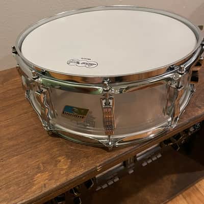 Ludwig 5x14" Vistalite Acrylic 10-Lug Snare Drum with P-85 Strainer 1970s - Clear image 2