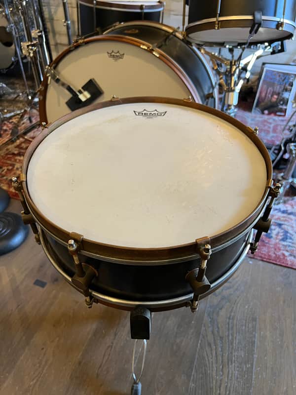 A&F Drum Co. Raw Steel 5x14 Snare Drum (2018) – Handmade Boutique – Very Good image 1