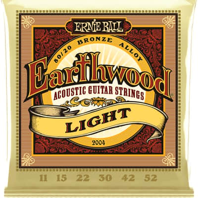 Ernie Ball 2004 Earthwood Light 80/20 Acoustic Guitar Strings (11-52) 2010s - Bronze image 1