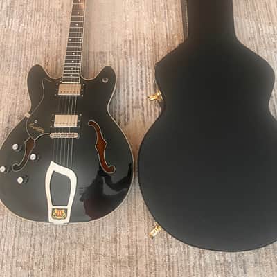 Hagstrom Viking Left-Handed Black w/ factory hard case image 9