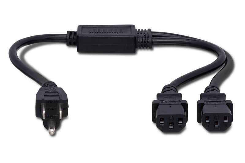 Hosa YIE-406 Power Y Cable Dual IEC C13 to NEMA 5-15P image 1