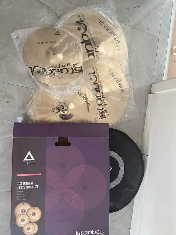 Istanbul Agop Xist Brilliant Cymbal Set 14" Hi-Hats, 16” + 18" Crashes, 20" Ride + Soft Bag image 1