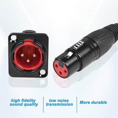 D-Type Xlr Male Panel Mount To Xlr Female Connector Pass Through Cable,3 Pin Mic Xlr Feed/Pass Thru Converter Compatible With Microphone - 30Cm/11.8Inch 1 Pcs image 3