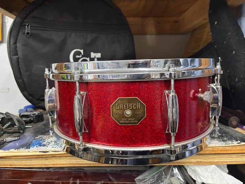 Gretsch Red Dparkle 1970’s Snare Drum image 1