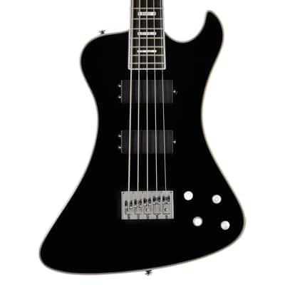 Hagstrom Nekromant 5 Single Cut 5-String Bass Guitar - Black Gloss - Open Box image 1