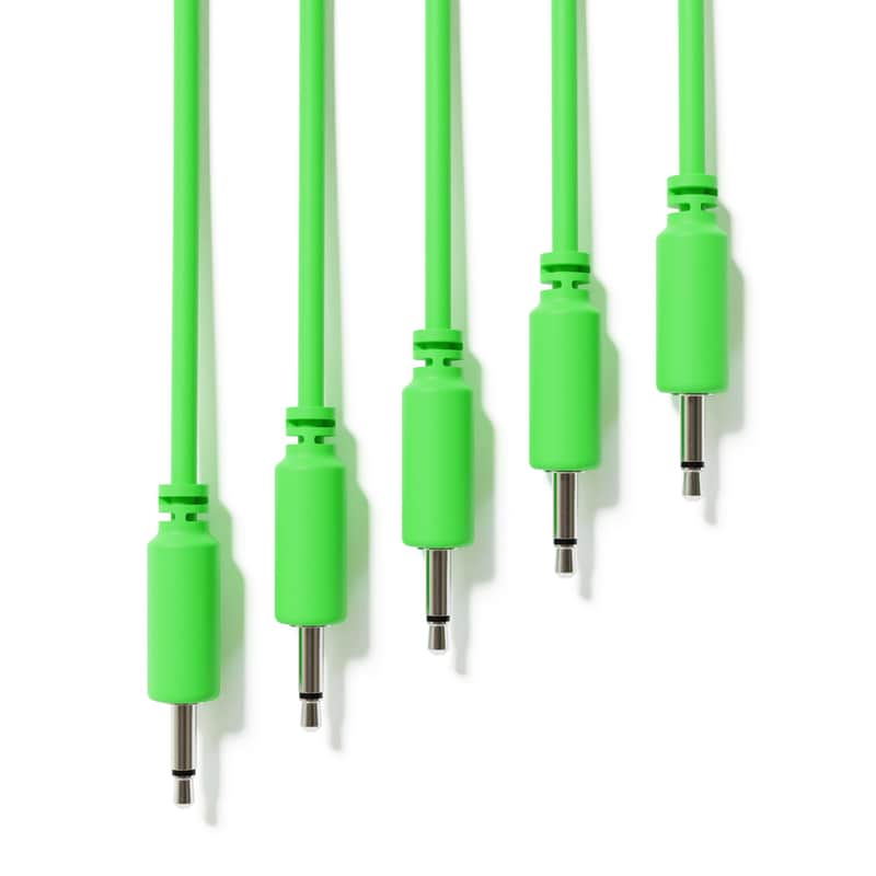 ExcelValley [Green | 150 cm - 59.06"] 5-Pack - Mono Modular Patch Cables Eurorack Synthesizer image 1