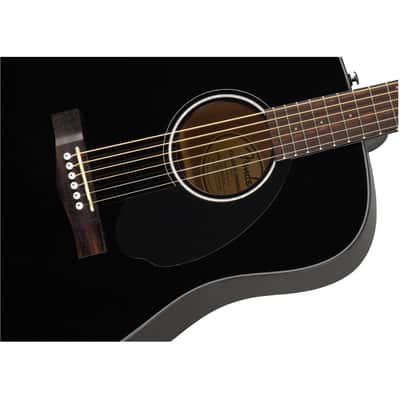 Fender CD-60S Black, Dreadnought Body, Solid Top Acoustic Guitar image 6