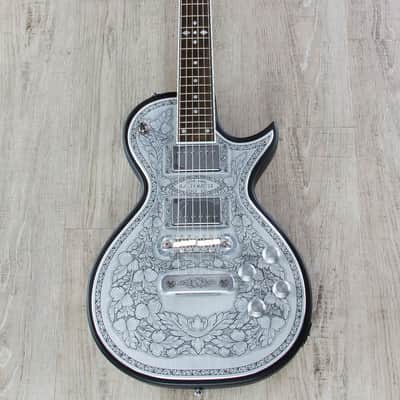 Zemaitis C24MF Casimere Metal Front Electric Guitar, Rosewood Fretboard, Gig Bag - Black image 5