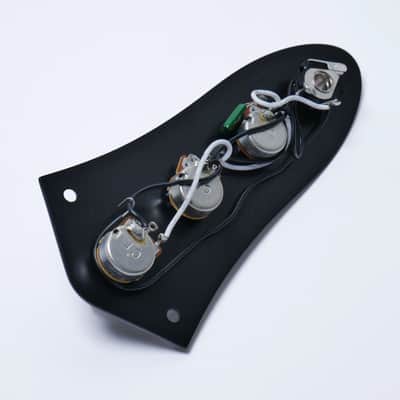 Jazz Bass Wiring Harness and Loaded Control Plate - Black image 2
