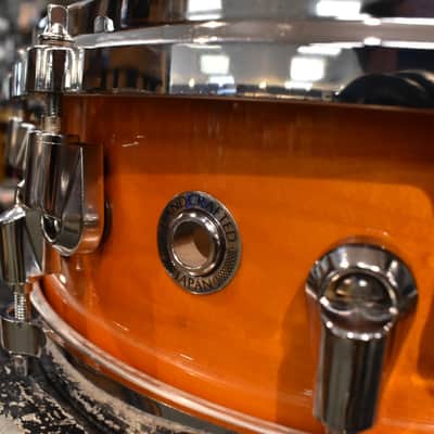 Yamaha Made in Japan 14 x 4 Maple Custom Absolute Piccolo Snare Drum in Honey Amber Lacquer image 8