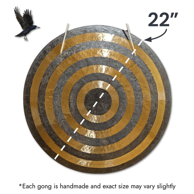 22" (A2-15) Sun Gong by Raven Sounds, Handmade Bronze Wind Gong, Free Mallet image 1