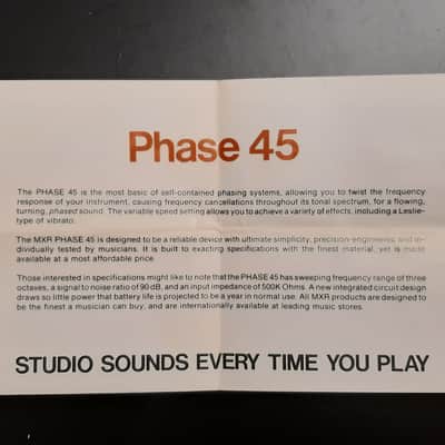 1970s - Boxed with Manual - Vintage MXR MX-105 Script Phase 45 1973 - 1975 - Orange image 15