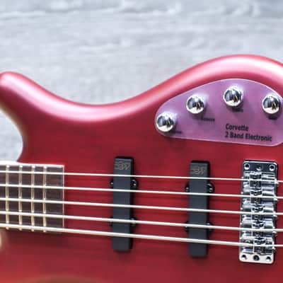 Warwick RockBass Corvette Basic 5-String Burgundy Red Transparent Satin w/Bag image 4