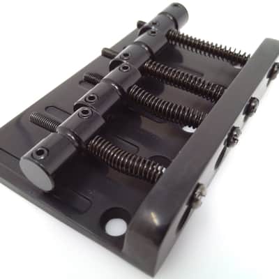 True Custom Shop® Black 4 String High Mass Thin Block Bass Bridge for Fender Jazz and Precision Bass image 3