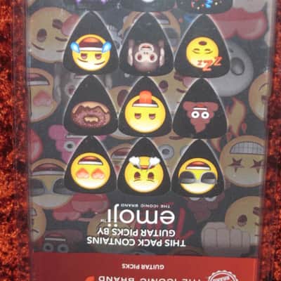 new in package (old stock) Perri's Leather Ltd. / Perri's LP12-EMO5 emoji Guitar Picks - Med Gauge - Celluloid Plastic, 351 shape - but slightly curved (LP12EMO5) image 20