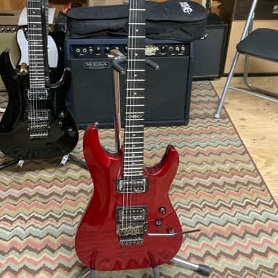 Schecter C1 FR  2022 - metallic Red inventory clear out floyd rose with gigbag image 2