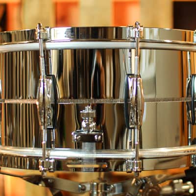 Gretsch 6.5x14 USA Custom Chrome over Brass Snare Drum w/ 301 Hoop Build - G4164 image 3
