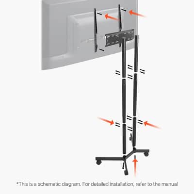 Mobile Studio TV Monitor Stand – Rolling Display Cart for 32–65” Screens | Adjustable Height & Locking Wheels for Music Studios and Creative Workstations image 2