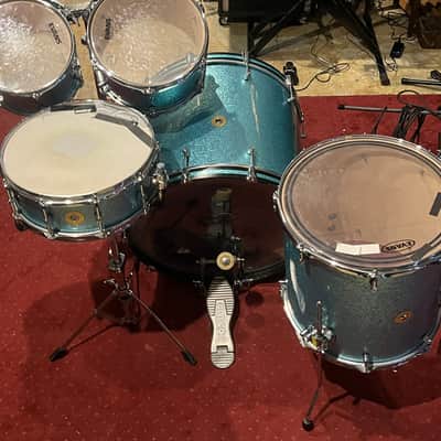 Ellis Drum Co. Blue Sparkle Custom 2013 - Turquoise Sparkle image 3