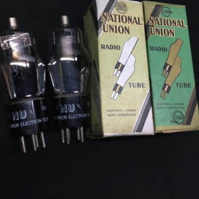 NOS PAIR National Union 24A Vintage Radio Vacuum Tubes TESTED S.9130 image 1