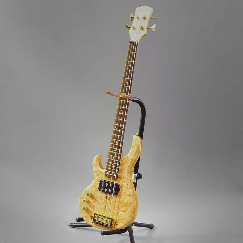 Custom Made Left Handed Behold the Lion Short Scale Electric Bass with Bag image 1