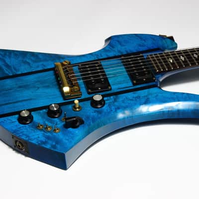 1980 BC Rich USA Mockingbird Transparent Blue Flamed Maple w Original Case image 17