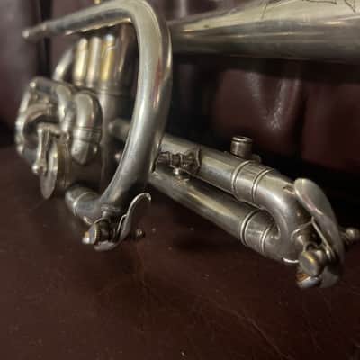 Buescher True Tone Model 250 (very rare) Bb and A Cornet (Popularity Model) (1928) SN 247989 (Silver plated)(gold wash bell) image 14