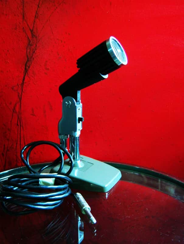 Vintage RARE 1960's Aiwa DM-47 dynamic cardioid microphone High Z w cable & stand Olson Monarch Lafayette image 1