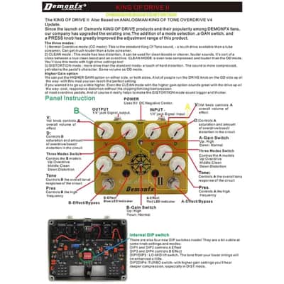 Demonfx KING of DRIVE II V4 Overdrive + Distortion PRO Dual Guitar FX Pedal US SHIP image 6