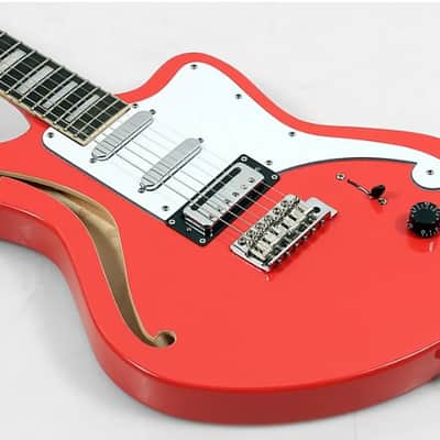 D'Angelico Premier Series Bedford SH Limited-Edition Electric Guitar with Tremolo - Fiesta Red image 2