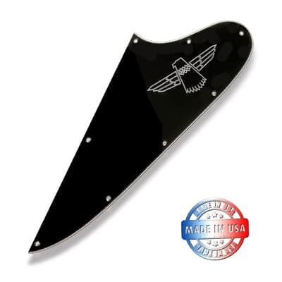 USA Made New 3 Ply Black Pickguard for 1987-1998 Gibson Thunderbird Bass + Chrome Decal image 6