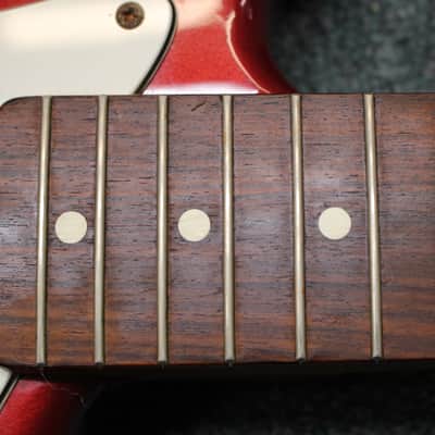 1992 Fender MIM Standard Stratocaster Vintage Tremolo Rosewood Fretboard Electric Guitar Crimson Red Metallic image 11
