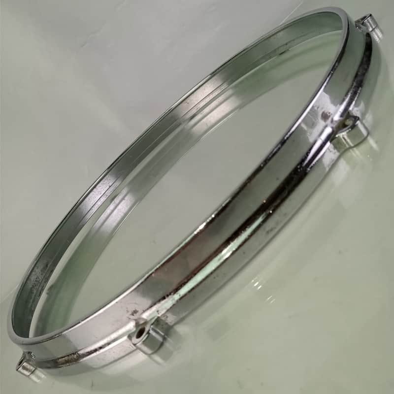 Ajax? 14" Die-Cast 8-Lug Snare Drum Batter Rim/Hoop Floor Tom Chrome Vintage 60s image 1