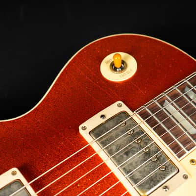 Gibson 1957 Les Paul Standard Murphy Lab Ultra Light aged - Orange Sparkle Top Natural back image 9