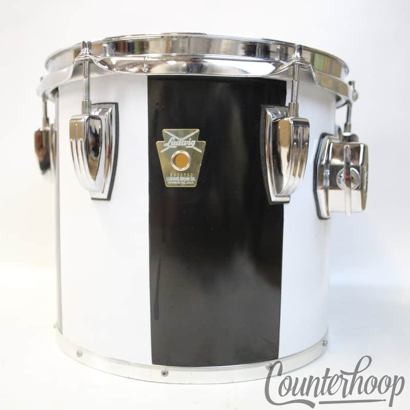 *Ludwig 10"x9"White/Black Concert Tom Drum Vintage 80s USA Monroe Keystone 6Lug* image 1