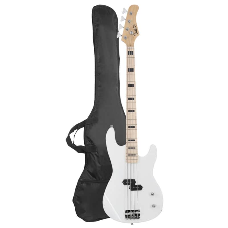 Glarry White GP PRO Electric Bass Guitar image 1