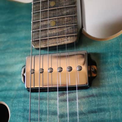 Telecaster Electric Guitar Project - Turquoise Flame Maple Top, Neck & Fretboard image 10