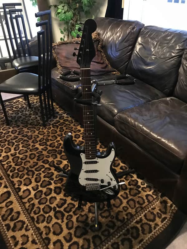 Eric Johnson Autographed stratocaster Black and white image 1