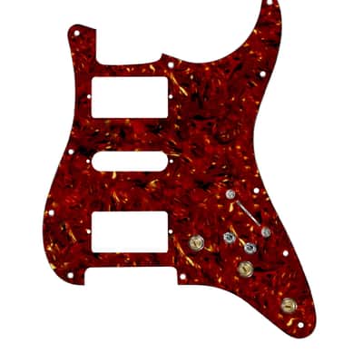 920D Custom HSH Pre-Wired Pickguard for Strat With A Tortoise Pickguard and S7W-HSH-2T Wiring Harness