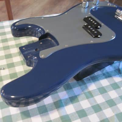 P Bass Squier Affinity Precision Bass Body, Blue-cool pickguard & mods! Alder image 3